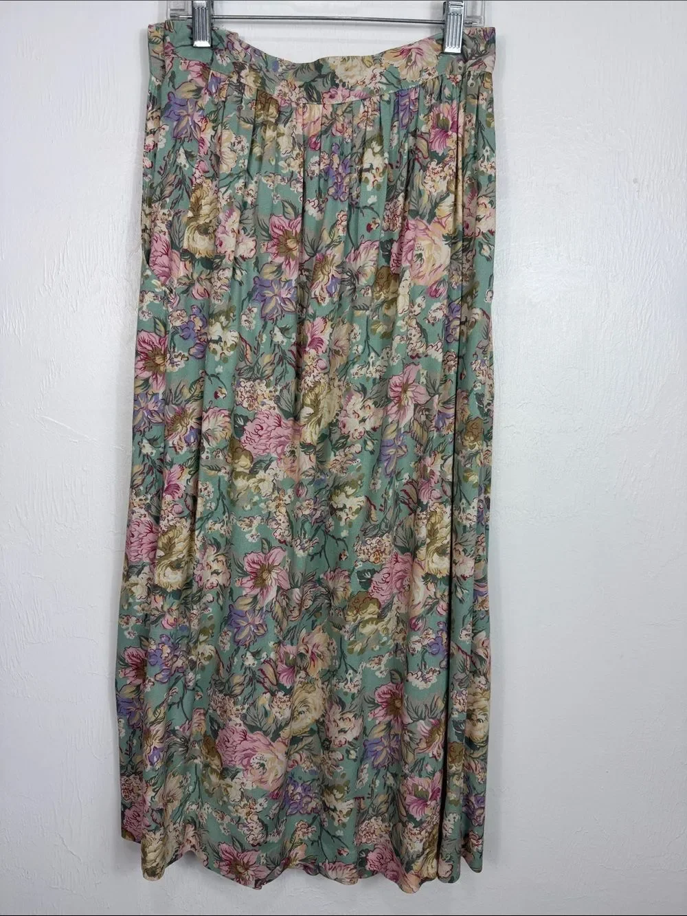 Vintage Agenda Petite Floral Rayon Two Piece Skirt Set Lace Collar Cottagecore 4